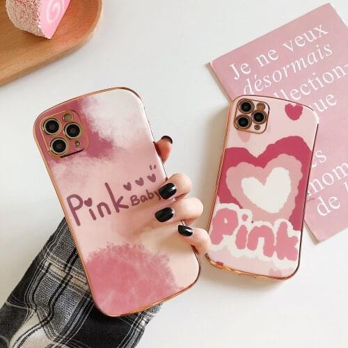 Rose gold plating sweet girls Phone case For iPhone 11 Pro Max case Cute soft cover For iPhone XS Max XR X 7 8 Plus 7Plus Case