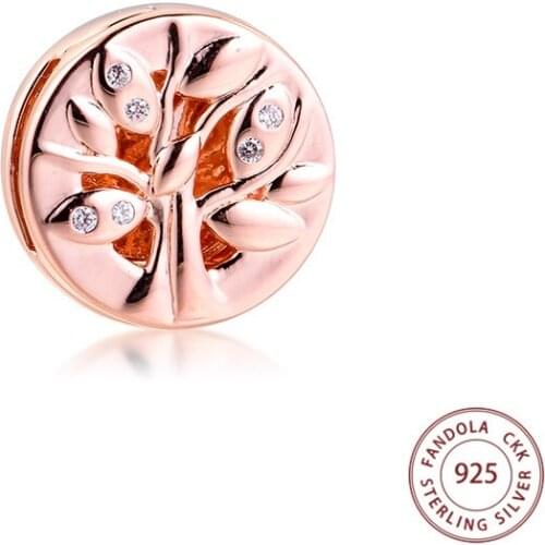 CKK 925 Sterling Silver Sparkling Family Tree Beads for Jewelry Making Fits Original Reflexions Bracelet DIY Charms Woman