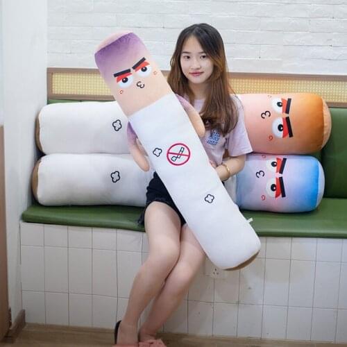 50cm-130cm Creative Cigarette Long Plush Pillow No Smoking Cylindrical Sleeping Toy Cushion Boyfriend Birthday Gift Funny Pillow