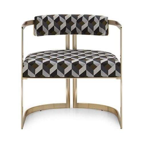 Living room sofa chair Light luxury simple single balcony bedroom lounge chair stainless steel mirror book makeup chair