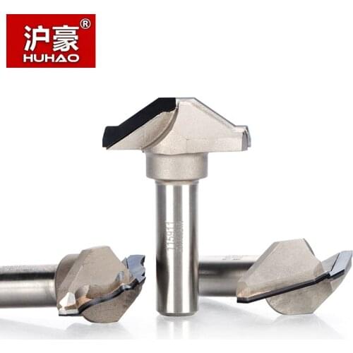 HUHAO 1pc 1/2" Shank PCD Slotter Cabinet Door Router Bit Diamond CVD Coating Trimming Endmill Woodworking Cutter