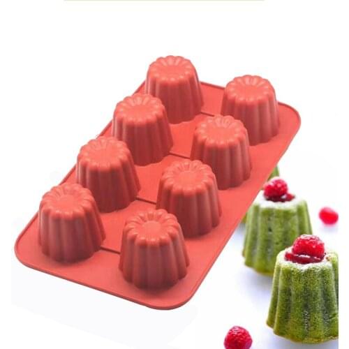 8/18 Cavity Baking Tool Moulds Silicone Canneles Mold Non-stick Canneles Cake Mold French Dessert Tools Muffin Cake Baking Pan