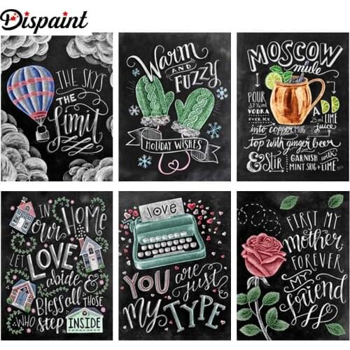 Dispaint Full Square/Round Drill 5D DIY Diamond Painting "Blackboard painting" 3D Embroidery Cross Stitch 5D Home Decor Gift