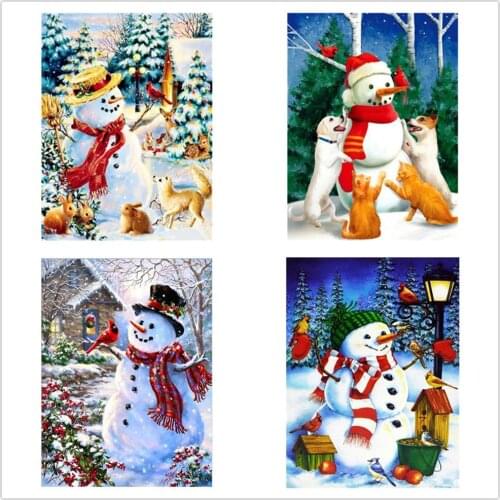 Kexinzu Diamond Painting Cross stitch kit Diamond Embroidery Snowman 5D DIY Diamond Mosaic Full Sets Gift Home Decor