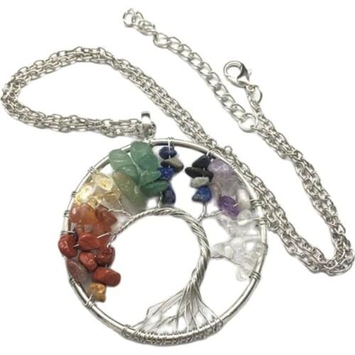 Beautiful Tree of Life Crystal Pendant Chakra Tree Seven Chakra crystal pendant