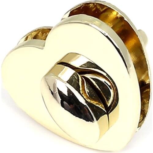 Metal Heart Shape Twist Lock Zinc Alloy Polish Latch Clasp Case Handbag Closure LX9F