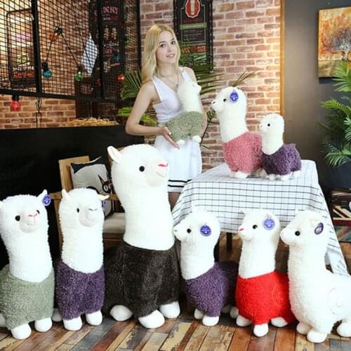 Cute 28cm Cartoon Alpaca Plush Doll Toy Fabric Sheep Soft Stuffed Animal Plush Llama Yamma Birthday Gift for Baby Kid Children