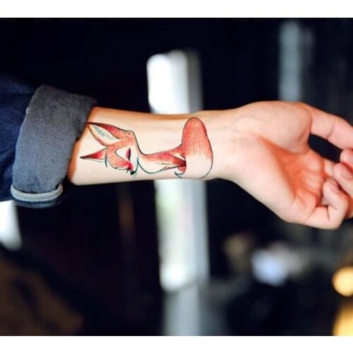 Fashion Waterproof Temporary Tattoo Sticker cat owl fox bee Anime cartoon Tatto Stickers Flash Tatoo Fake Tattoos For Women