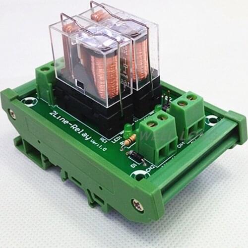 DIN Rail Mount 2 SPDT 16A Power Relay Interface Module,OMRON G2R-1-E DC24V Relay
