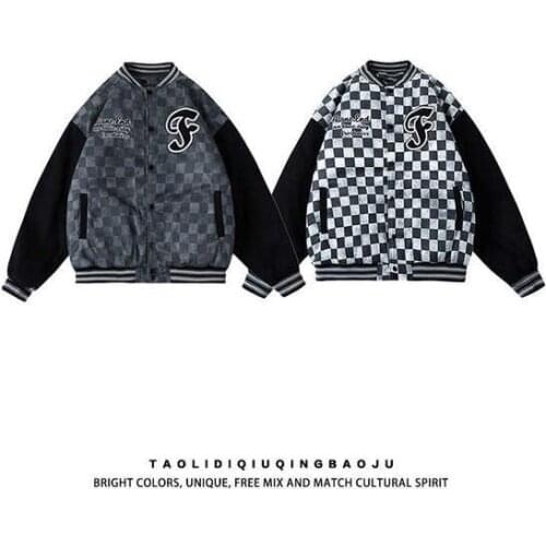 Men 's and Women 's Coats 2021 Spring and Autumn New Korean Style Stand Collar Loose Letter Embroidery Baseball Uniform