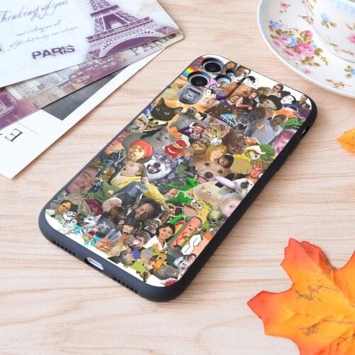For iPhone Meme Collage Print Soft Matt Apple iPhone Case