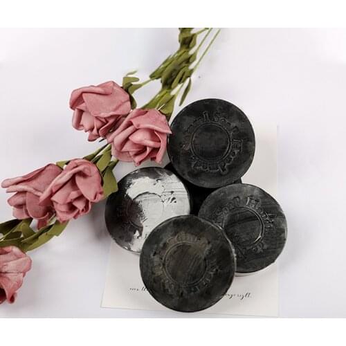 Natural Black Soap Bamboo Charcoal Flower Bath Handmade Soap Money Antiseptic Skin Whitening Face Acne Remedy Artisanal Soaps