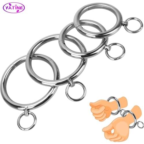 Stainless Steel Handcuff Sex Tools For Couples Women Men Sex Toys Bondage Sets Cuffs Harness Adults Games Erotic Machine Shop