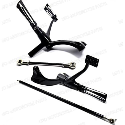 New Black Forward Controls S Cut Foot Pegs Levers Linkages For Harley Sportster 04-11 12 13