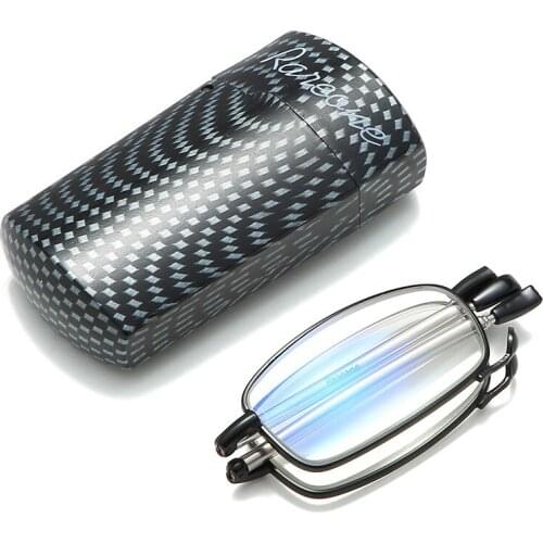 2020 Portable and Slim,Blue Light Blocking Foldable reading glasses with cases, PD62+-1MM