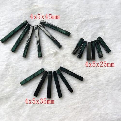 Wholesale 6 stones/set Natural Black Agates Bead,25mm 35mm 45mm Blade Beads Long Rectangle Bead For Necklace Jewelry