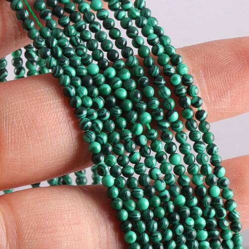Wholesale Natural Stone Beads Malachite Stone Stone for Jewelry Making Beadwork DIY necklace Bracelet Accessories 2mm 3mm