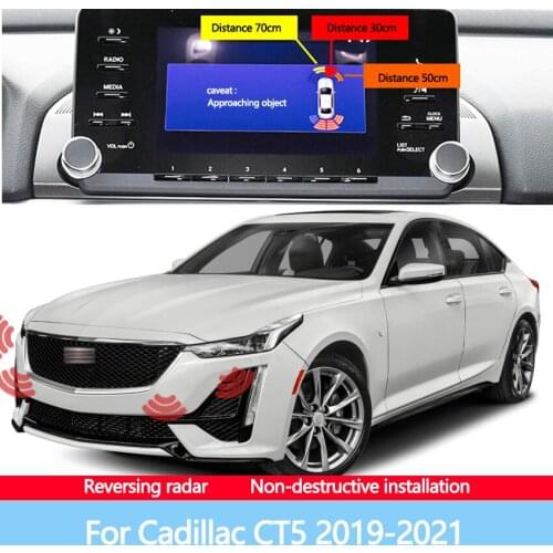 The Front And Rear Radar Blind Spot Warning Sound Indicator Of Car Reversing Image Is Suitable For Cadillac CT5 2019-2021
