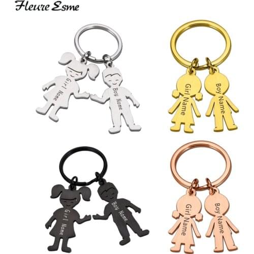 Personalized Keychain Custom Name Boy Girl Child Family Stainless Steel Key Ring Gift for Man Women Jewelry Original Key Chain