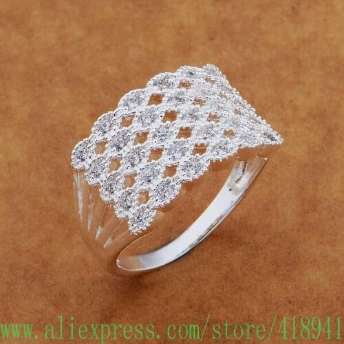 Silver Plated ring, Silver Plated fashion jewelry, knitted/transparent stone /eqqanhxa brsakiza AR551