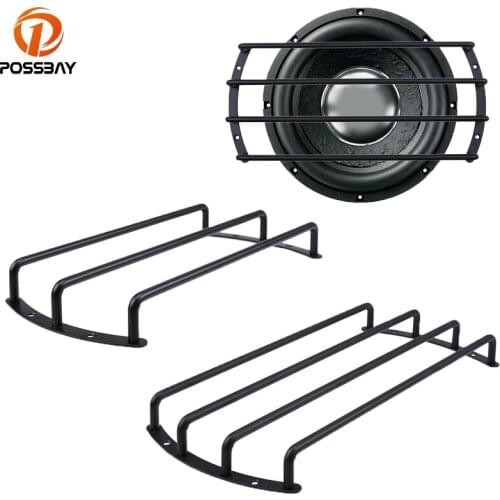 POSSBAY 8/10/12 Inch Bar Grill Mount Base Cover for Subwoofer Speaker Matte Black Car Audio Grill Speaker Protector Trim Decor
