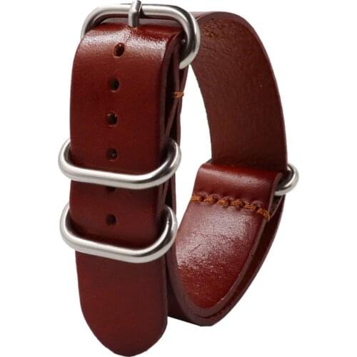 Retro Genuine Leather Watch Band Solid Color Universal Watchband Wrist Belt Bracelet Strap 20mm 22mm 24mm Replacement Straps