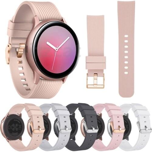 Silicone Strap for Samsung Galaxy Watch Active 2 40mm 44mm Gear S2 Sport Replacement Bracelet Watchband for SM-R830 SM-R820 2019