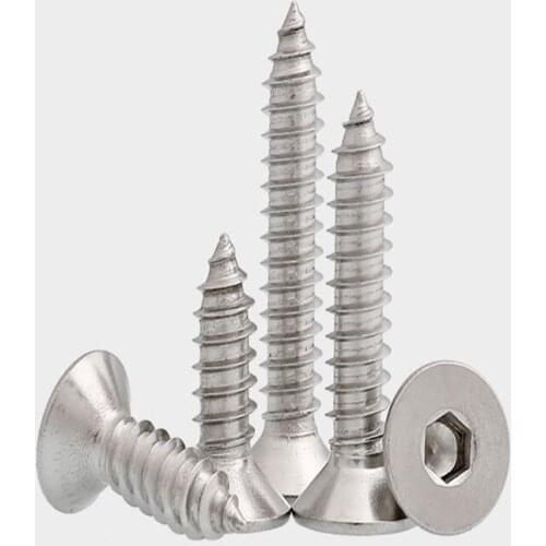 Stainless steel flat head socket tapping Countersunk Wood screws M2M3M4M5M6