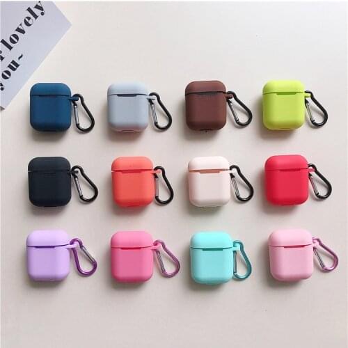 Liquid silicone Case For Airpods Shockproof Earphone Protective Cover Waterproof cute Headset Accessories with keychain