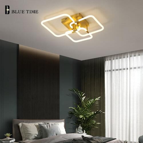 Gold Finished Led Chandelier For Bedroom Living room Dining room Fashion Design Modern Led Ceiling Chandelier Metal Lamp Fixture