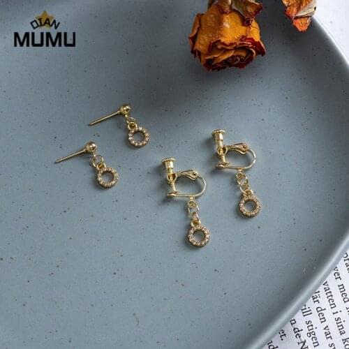 Gold Color Zircon Round Earring Romantic Drop Earring For Women Handmade Wedding Date Gift Jewelry Accssory