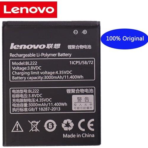 100% Lenovo New Original Battery BL222 For Lenovo S660 S668T S 660 668T 3000mAh 3.8v High Quality Li-ion Cell Phone Batteries