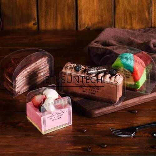 1000pcs Transparent Mousse Cake Holder Disposable Swiss Roll Dessert Packaging Boxes for Baking