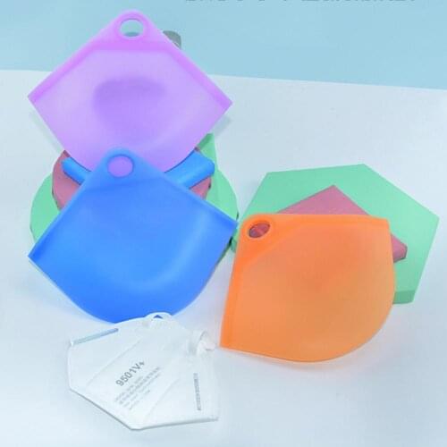 2020 Portable Dustproof Food Grade Silicone Face Cover Container Storage Pouch Box Organizer Holder Face Cover Storage Case