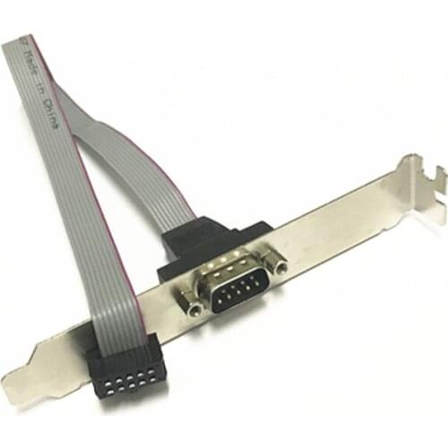 30cm Motherboard 9 Pin Female to RS232 DB9 Pin Com Port Ribbon Serial Cable Connector Bracket with cable