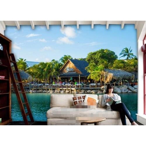 3d room wallpaper custom mural non-woven picture 3d Island beautiful scenery painting photo 3d wall murals wallpaper