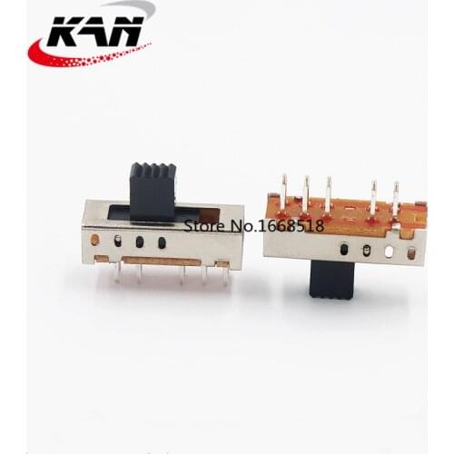 50PCS SS-24E01 2P4TG5/G8 Double pole four throw 4 position slide switch 10 pin DIP type with 2 fixed pin handle heights