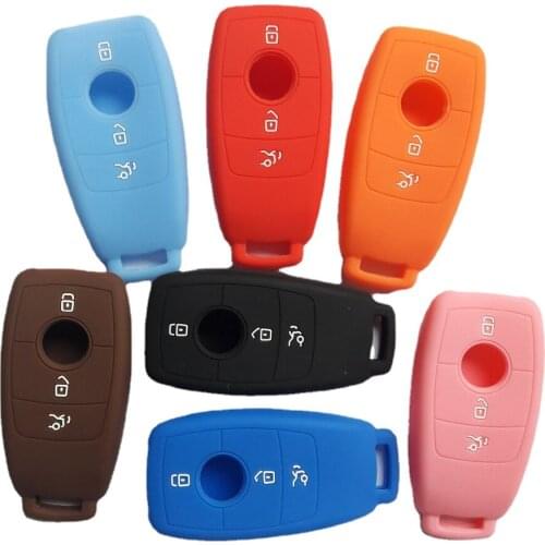 7 Colors Skin Jacket FOB Case For Mercedes Benz AMG Key 2017 E Class W213 Silicone Holder Protector Case E200 E300 Keyless