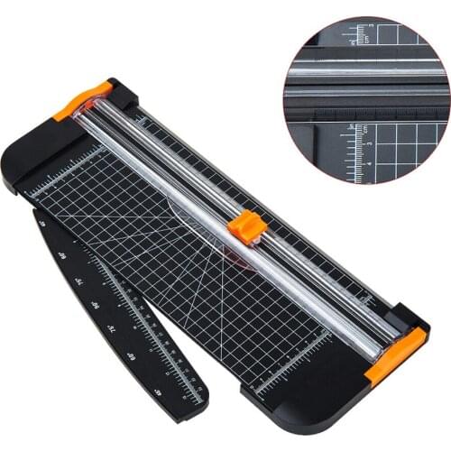 A4 Paper Trimmer Guillotine Paper Cutter Slide Ruler Design 909-5 (Black)