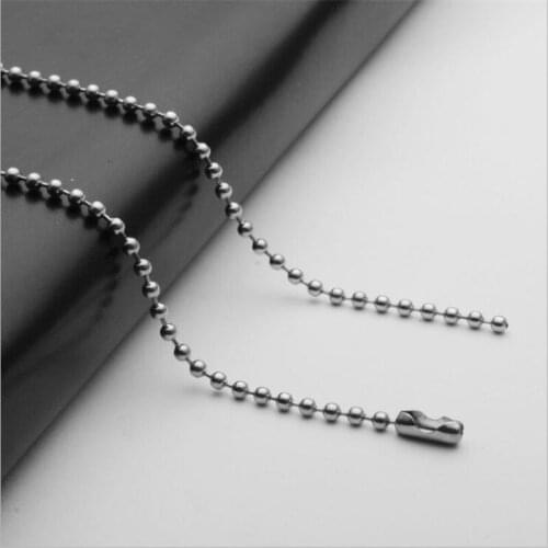 2.4MM Ball Round Beads Chain Stainless Steel Necklaces Chain For Men & Women Pendant Necklace DIY Jewelry Statement