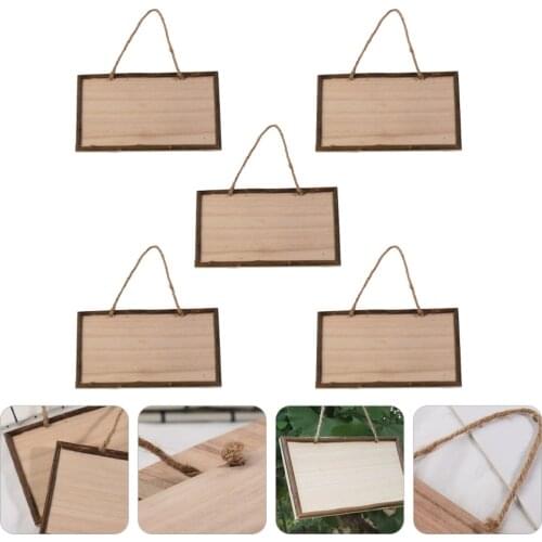 5pcs Wood Plaque Unfinished Blank Wood Hanging Wood Sign Cafe Decoration DIY Wooden Message Board Painting Wood