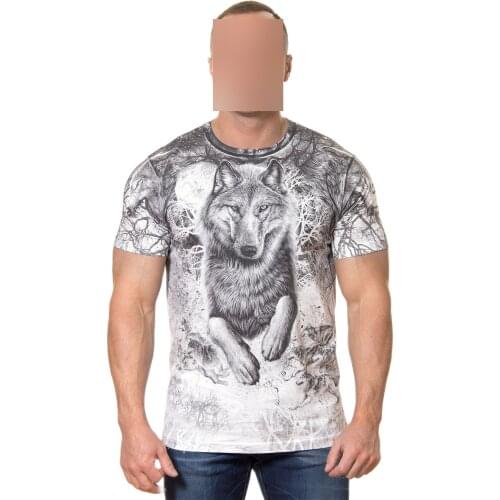 Lovers Wolf Printed T shirts Men 3d T-shirts Drop Ship Top Tee Short Sleeve Camiseta Round Neck Tshirt Fashion Casual Brand