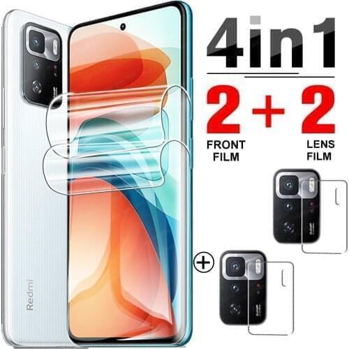 4 in 1 Hydrogel Film For Xiaomi Poco X3 GT Screen Protector films For Poco X3 NFC F3 GT M3 Pro 5G Protective film not glass