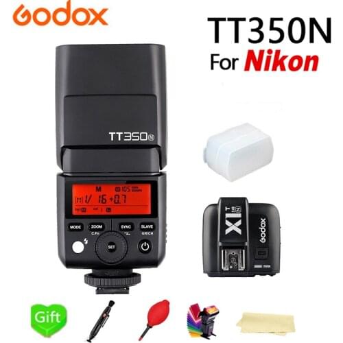 GODOX TT350N 2.4G HSS 1/8000s TTL GN36 Flash Speedlite Pocket lights +1pc X1T-N Wireless Trigger Transmitter for Nikon Camera