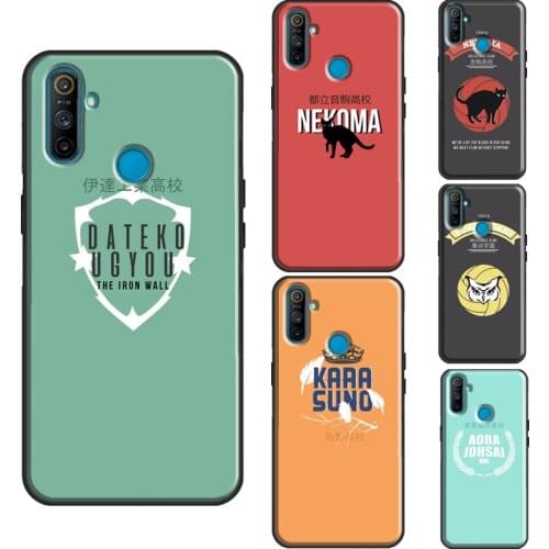 Haikyuu!! Karasuno Logo Case For OnePlus 8T 7T Nord 7 8 9 Pro Cover For Realme C3 C15 C21 7i Q3 6 7 8 Pro GT Neo
