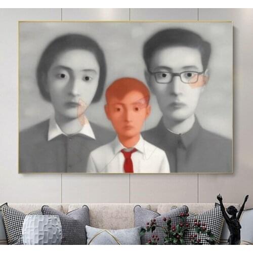 The Famous Contemporary Painter Zhang Xiaogang Canvas Painting Art Blood Relationship Oversea Chinese Children Memory Artworks