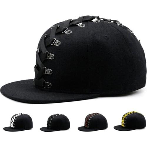 XdanqinX Personality Trend Mens Hip Hop Caps Flat-brimmed Hat Novelty Punk Style Womens Fashion Brand Cap 2020 New Couple Hat