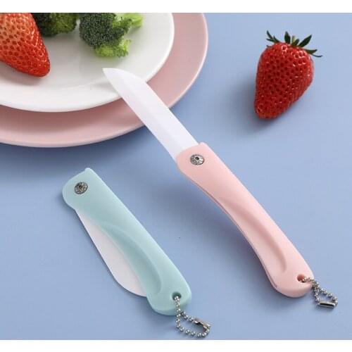 Ceramics Foldable Pocket Knife Mini Portable Folding Knife Fruit Cutter Practical Camping Outdoor Supplies Hand Tools