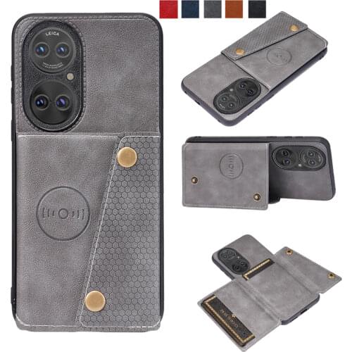 Leather Case For Huawei P50 P40 P30 P20 Pro Lite E P Smart Z 2021 Nova 5 6 7 8 Pro 5i 7i SE 3E 4E Card Wallet Flip Stand Cover