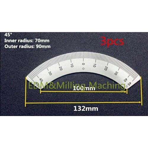 3pcs Milling Machine Part C15 Bed Body Fitting 45 degree Angle Arc Scale ruler For CNC Bridgeport Machine service